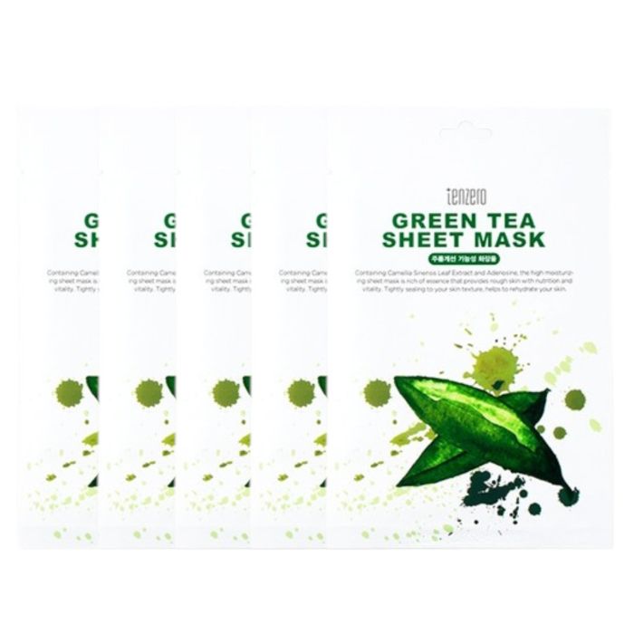 tenzero Green Tea Sheet Mask - 1 Set (5pc)