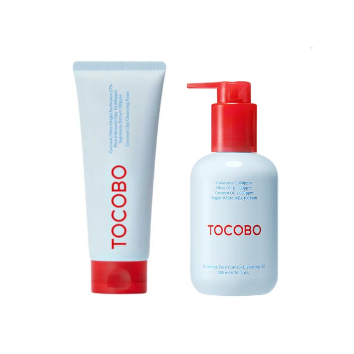 TOCOBO Cleansing Duo Set (Coconut Clay Cleansing Foam - 150ml + Calamine Pore Control Cleansing Oil - 200ml)