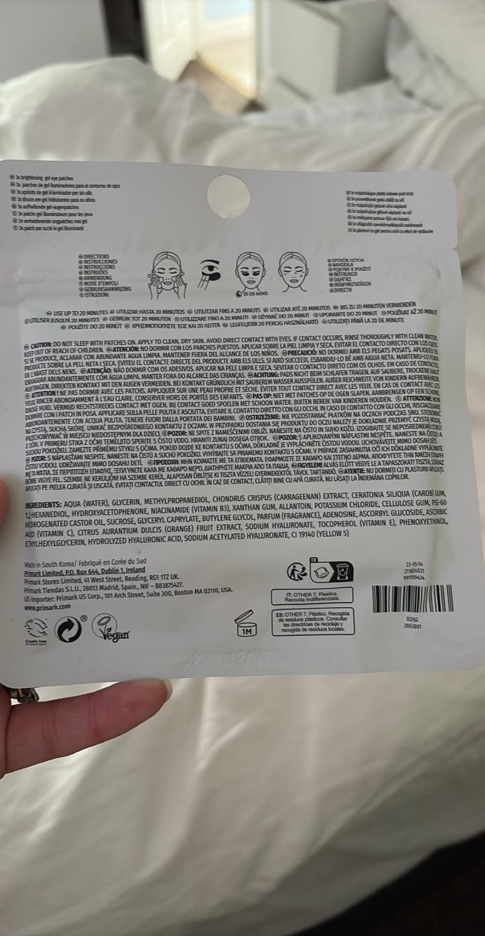 Primark 3x hydrating gel eye patches