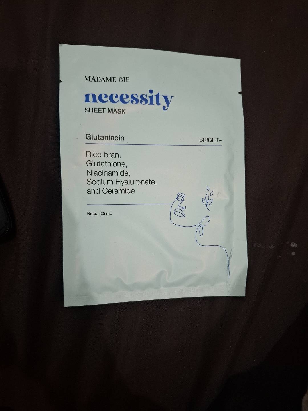 Necessity Sheet Mask Glutaniacin BRIGHT+ 25 mL