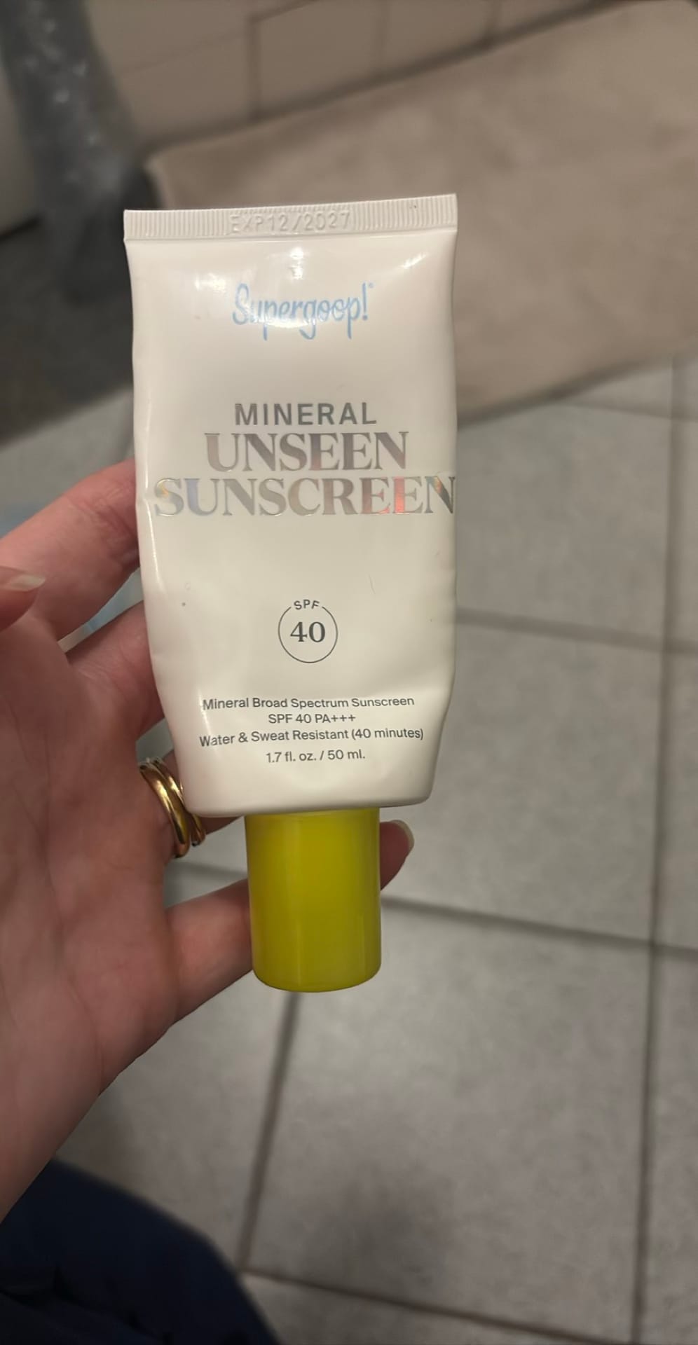 Mineral Unseen Sunscreen SPF 40 PA+++ Water & Sweat Resistant (40 minutes) 1.7 fl. oz. / 50 mL