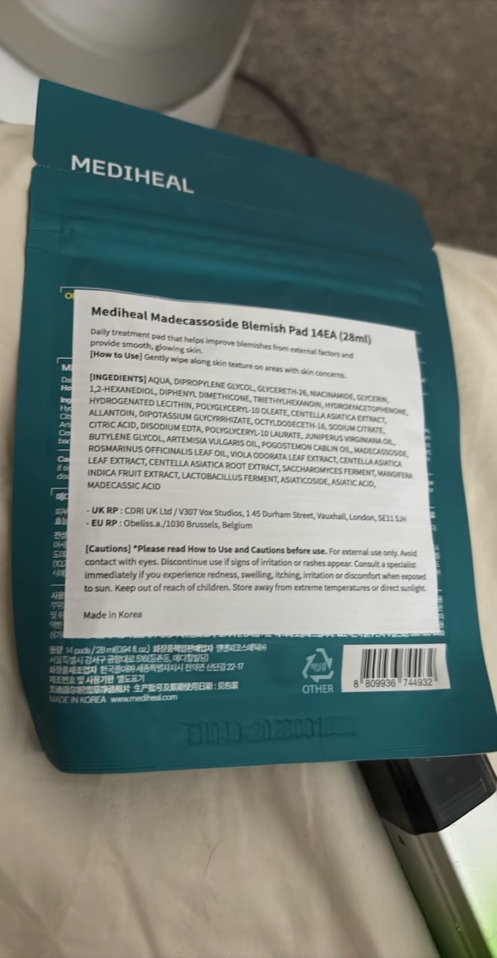 Mediheal Madecassoside Blemish Pad 14EA (28ml)