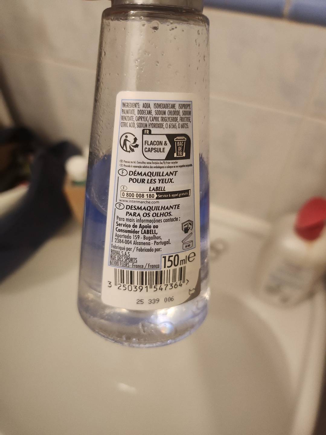 Démaquillant pour les yeux, 150 ml